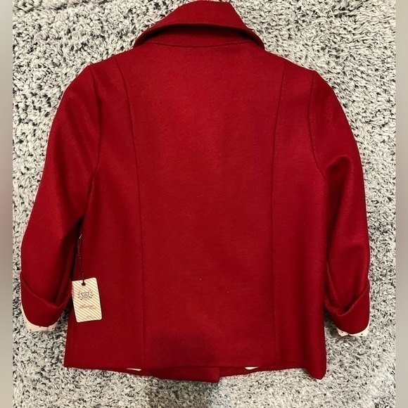 New Heritage 1981 Womens Wool-mix Coat Jacket Small Red Casual Crop Short - Picture 6 of 6